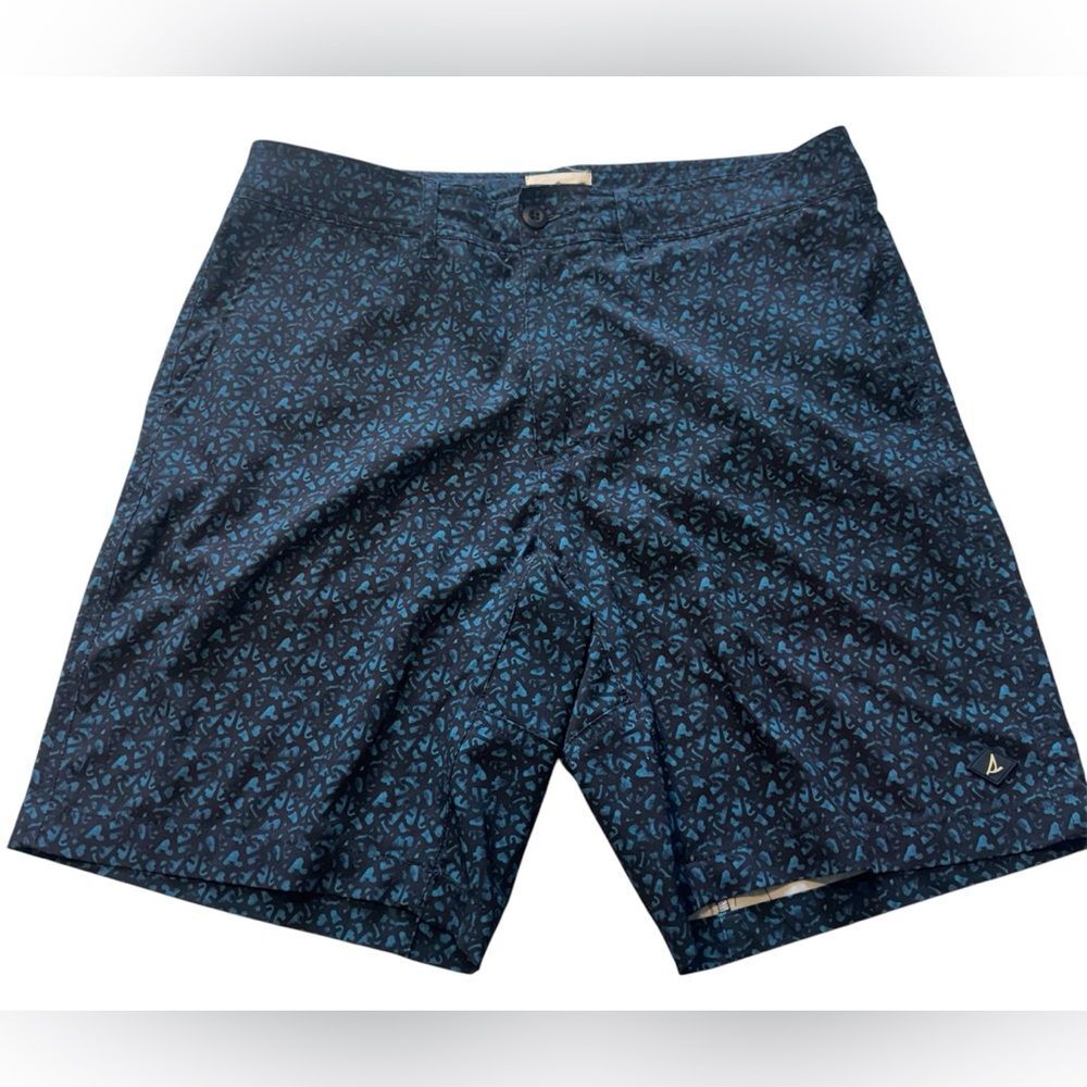 Sperry Swim Trunk Size 32 Navy Blue Print